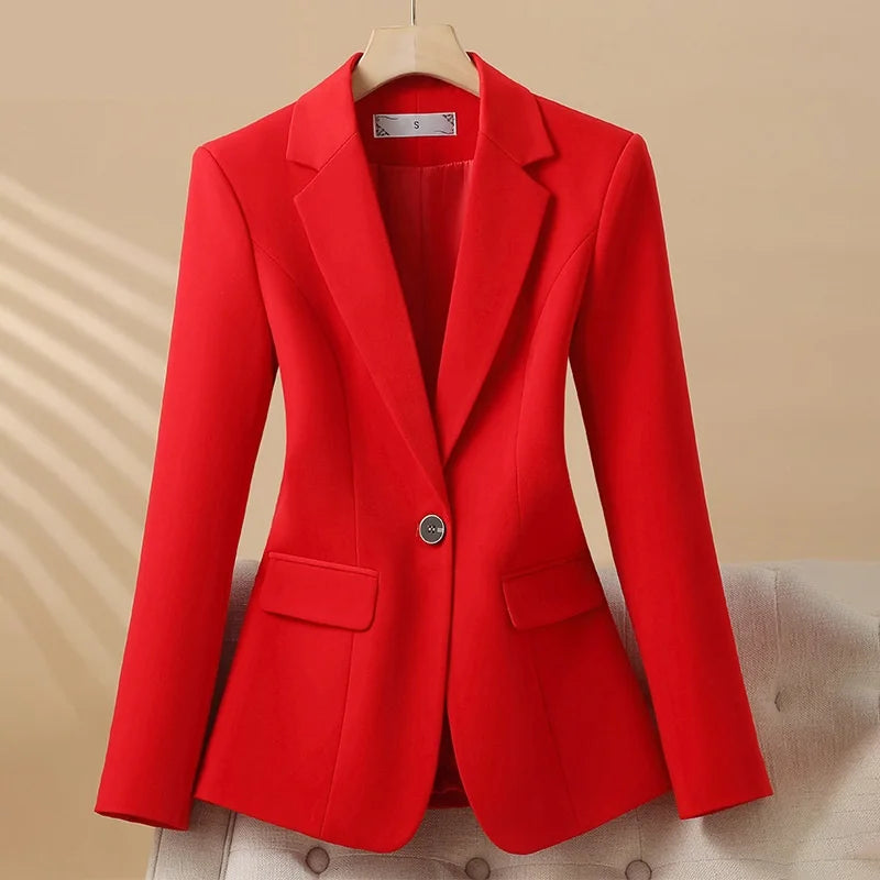 Blazer feminino de alfaiataria acinturado com botões frontais